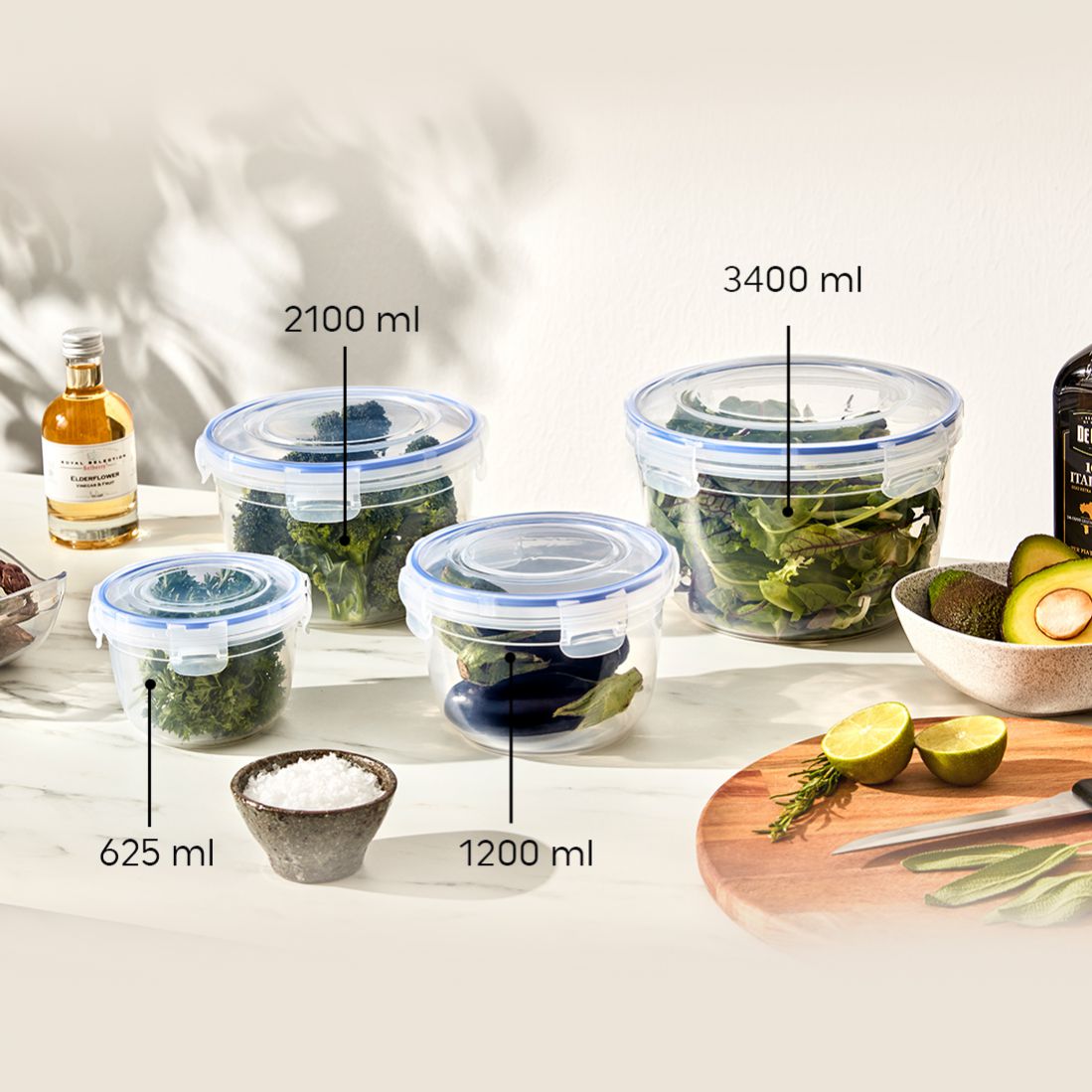 2100 ml Contalı Yuvarlak