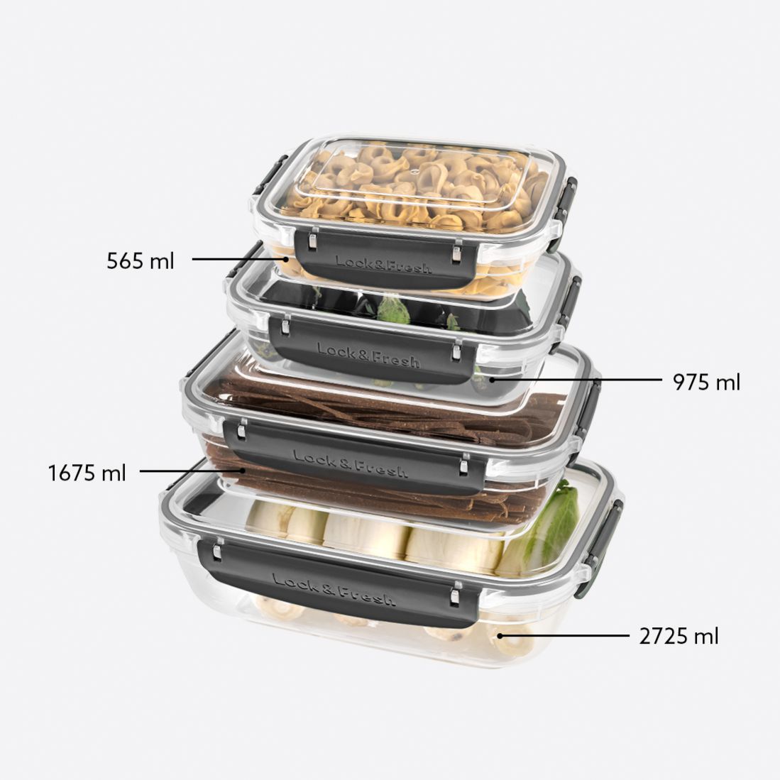 4 Pcs Master Rectangular Set (565-975-1675-2725 ml)