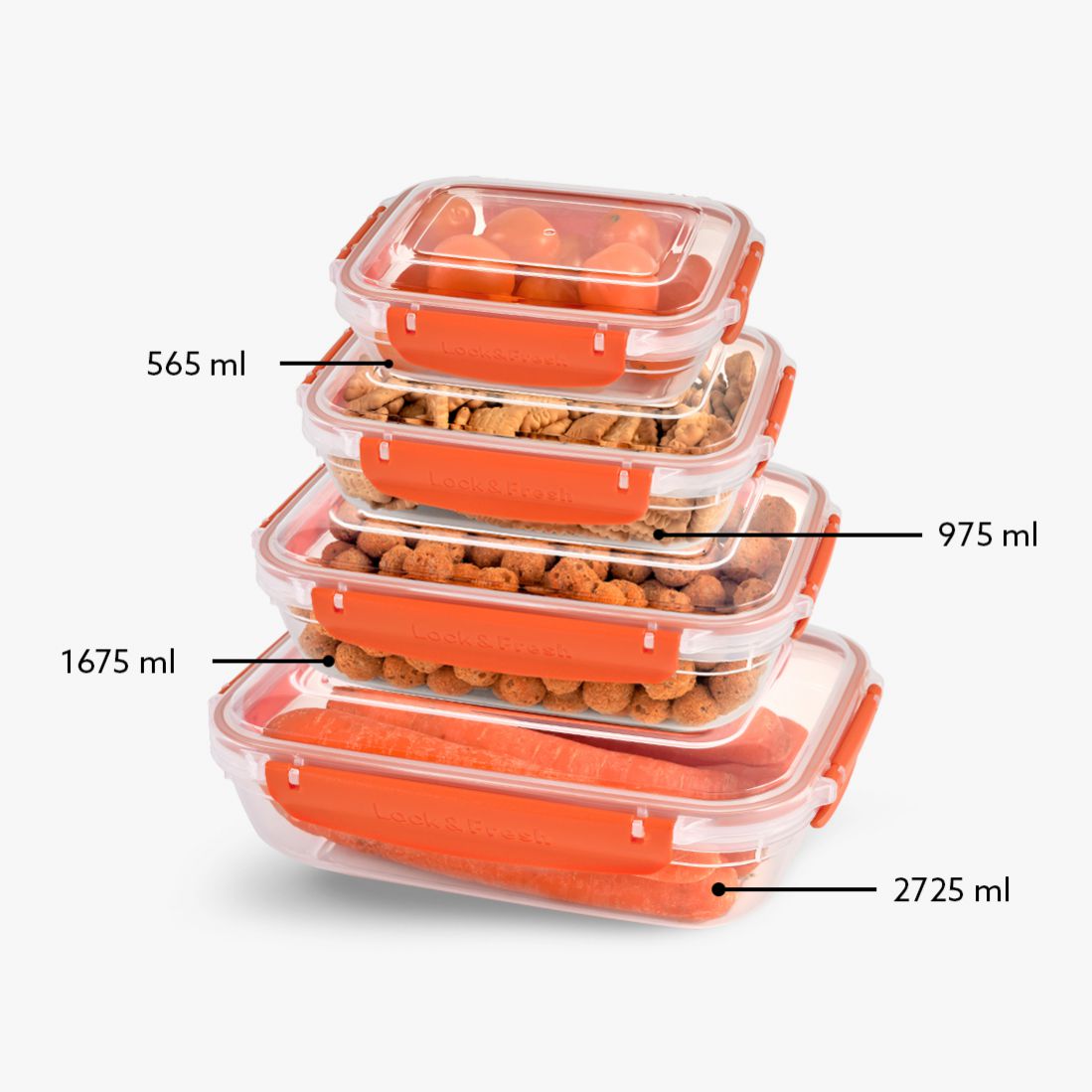 4 Pcs Master Rectangular Set (565-975-1675-2725 ml)