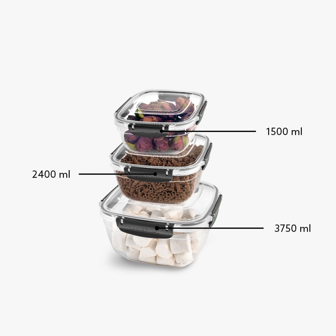 3 Pcs Master Square Set (1500-2400-3750 ml)