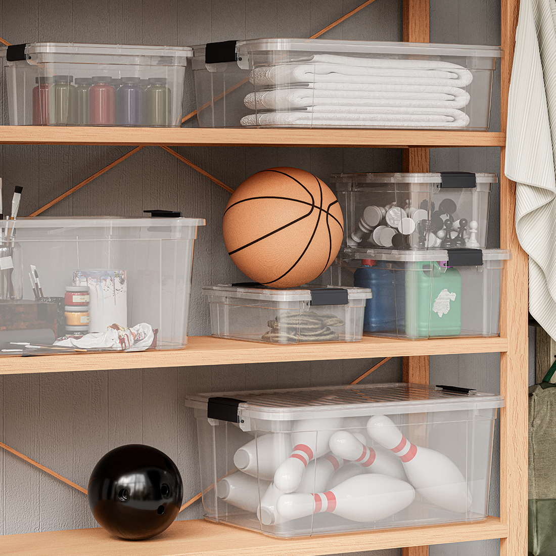 保存容器・ケース STEEL ORGANIZER Lock&Keep Deep Storage Box 46 L - Dünya Plastik