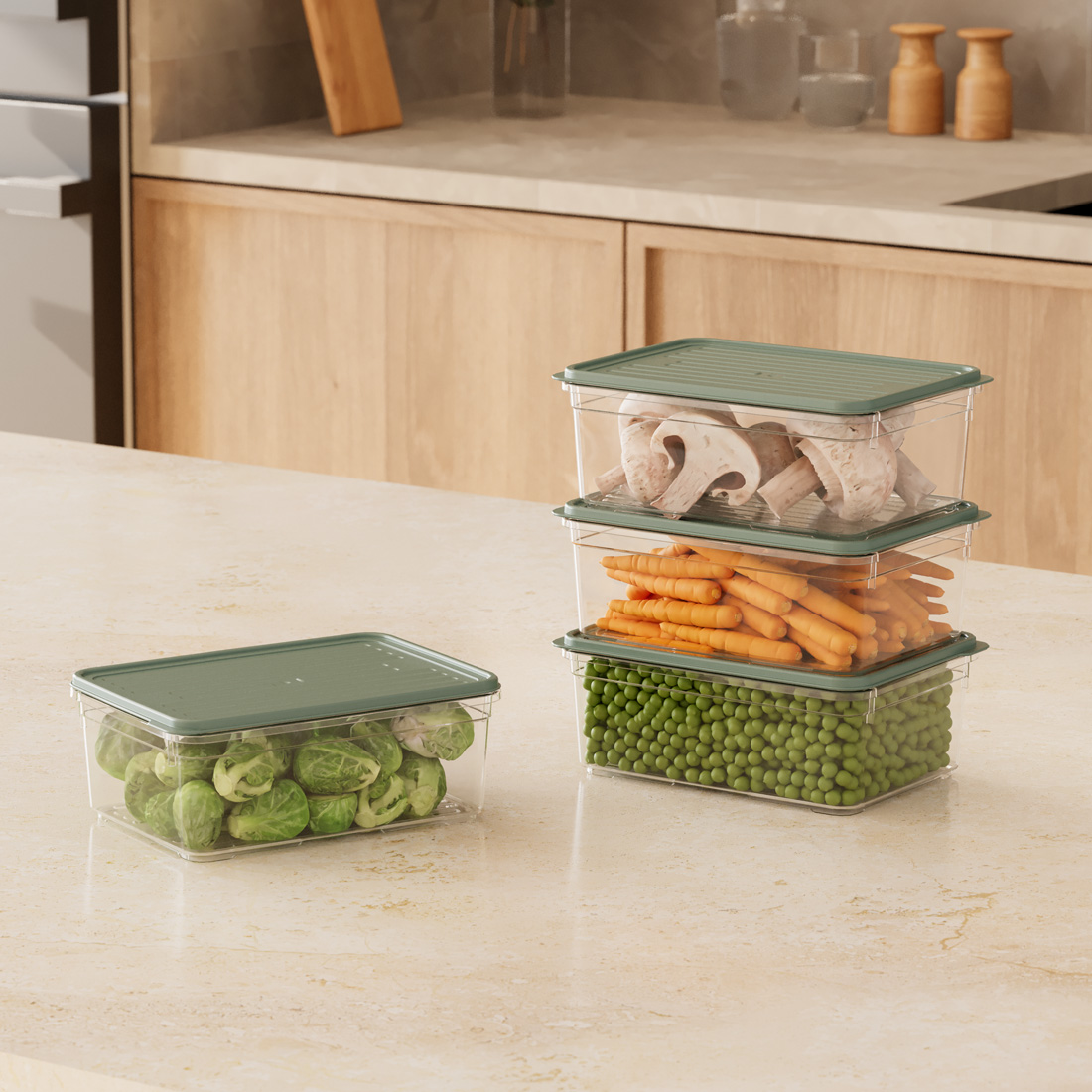 4 Parça Smart Saklama Kabı Set (4 x 1650 ml)