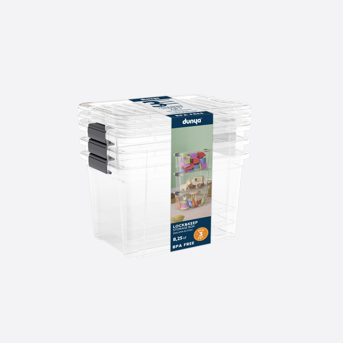 Lock&Keep Box 8,25 L X 3 Set