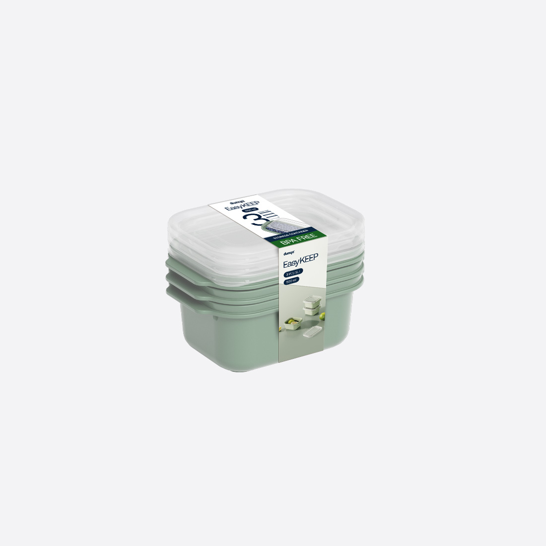 3 Parça Easy Keep Dikdörtgen Set ( 3 x 500 ml )