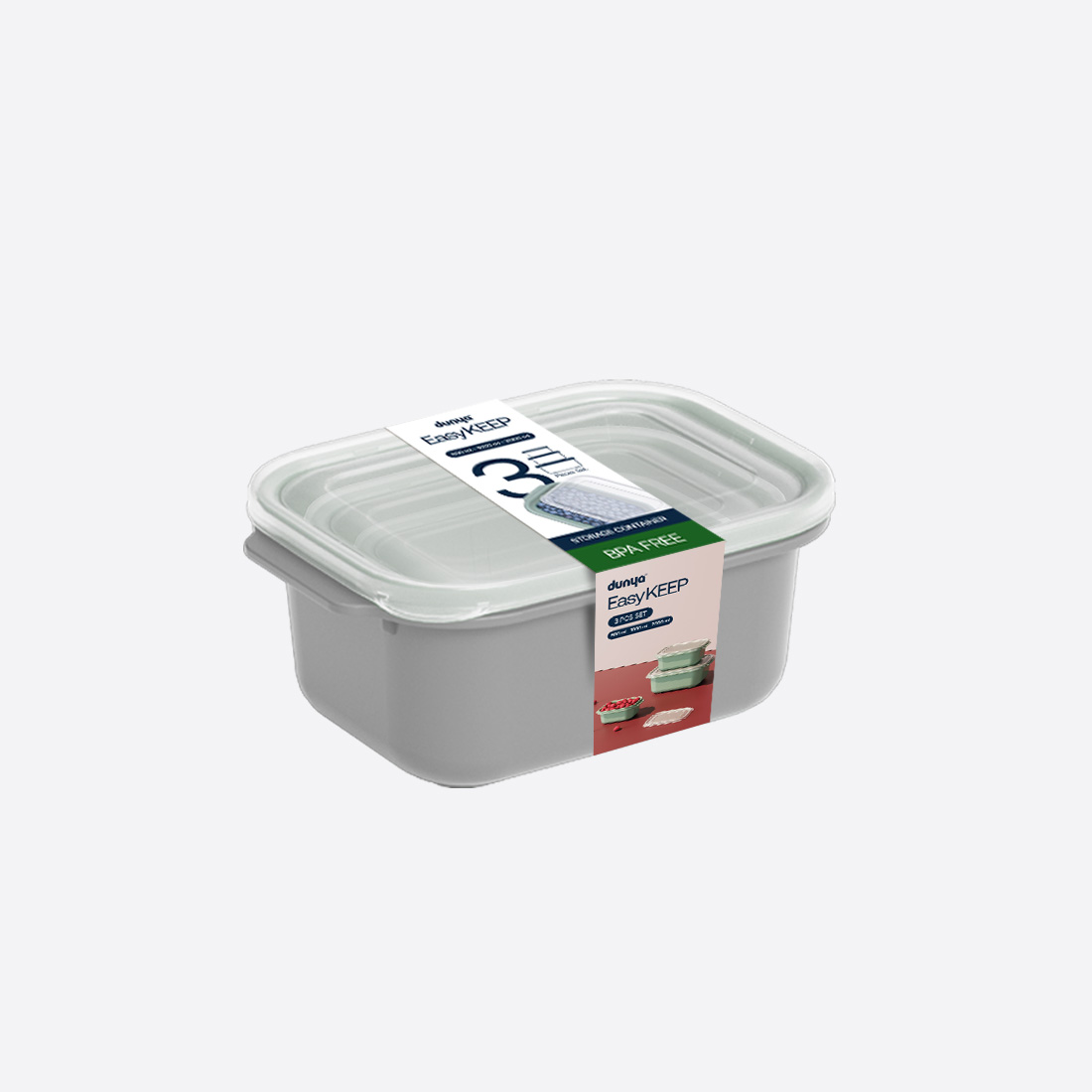 3 Pcs Easy Keep Rectangular Set ( 500 x 1000 x 2000 ml)