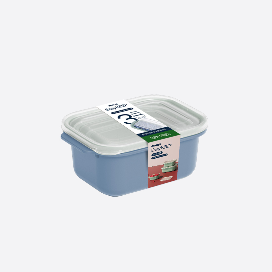 3 Pcs Easy Keep Rectangular Set ( 500 x 1000 x 2000 ml)
