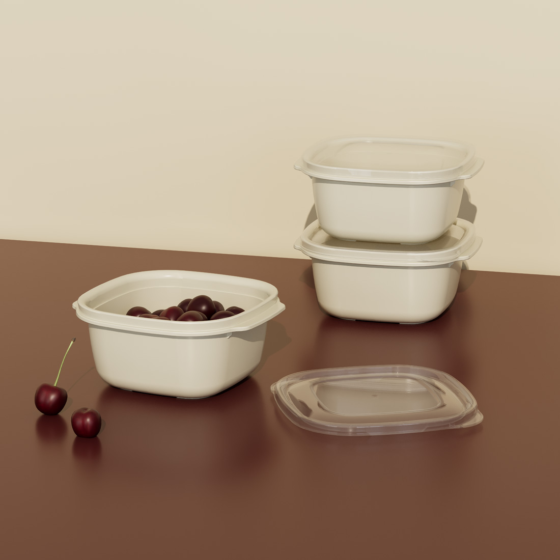 3 Piece Easy Keep Square Set (3 x 550 ml)