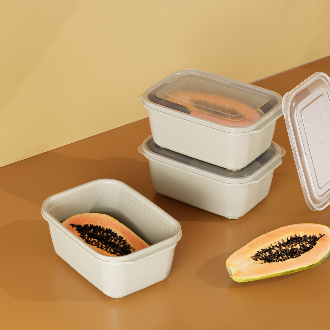 3 Parça Easy Keep Dikdörtgen Set ( 1000 x 2000 x 3500 ml )