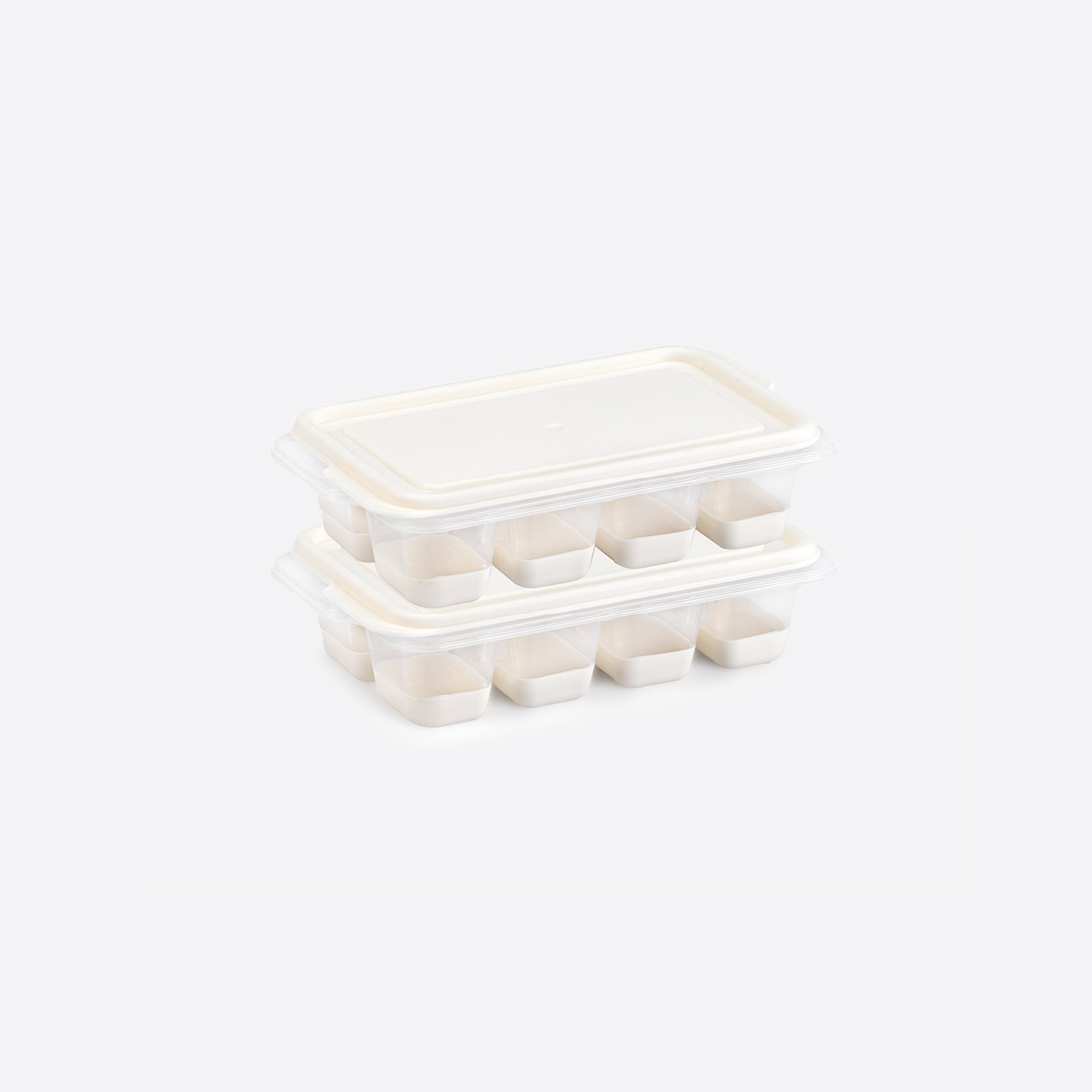 2 Pcs Push Out Mini Ice Cube Tray With Lid 