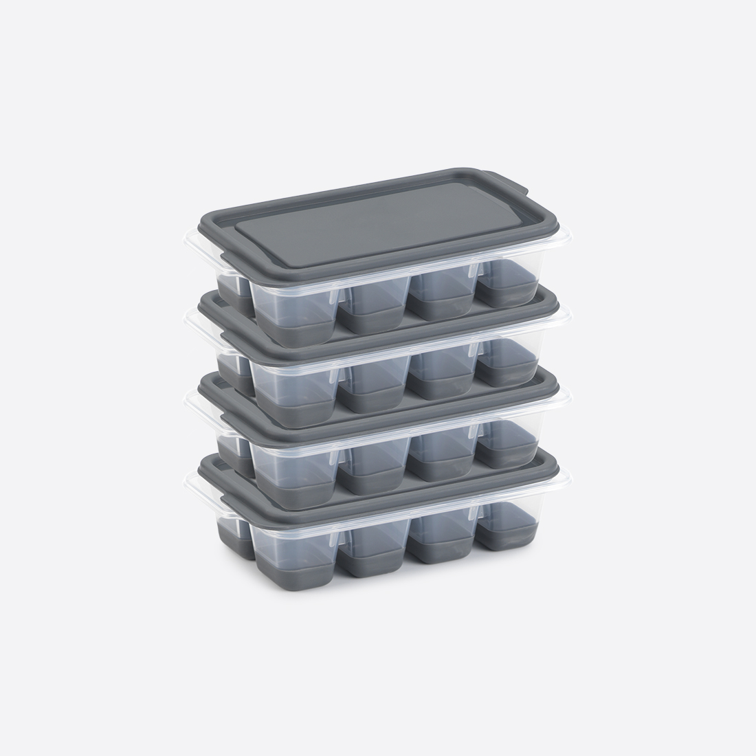 4 Pcs Push Out Mini Ice Cube Tray With Lid 