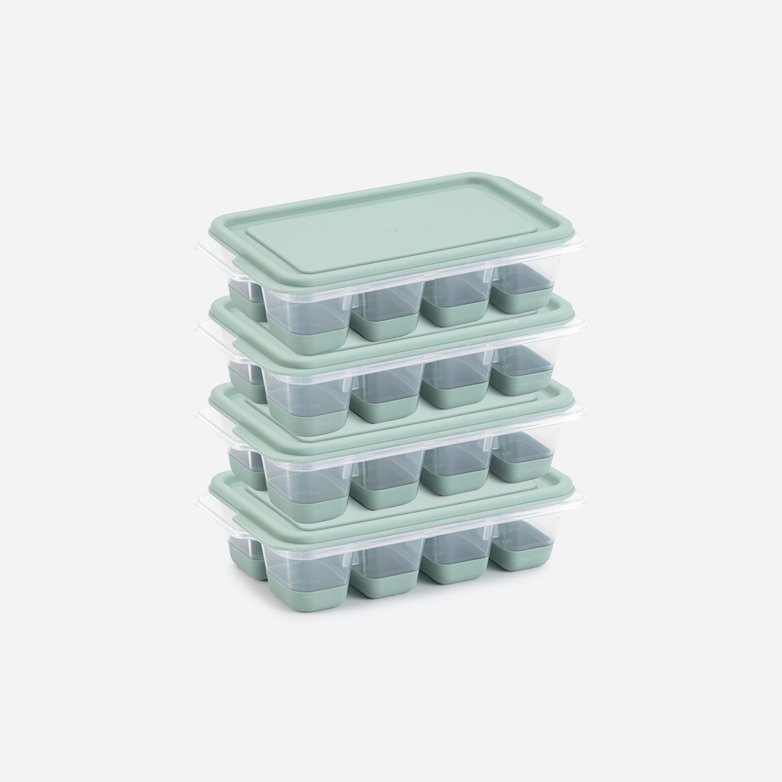 4 Pcs Push Out Mini Ice Cube Tray With Lid 