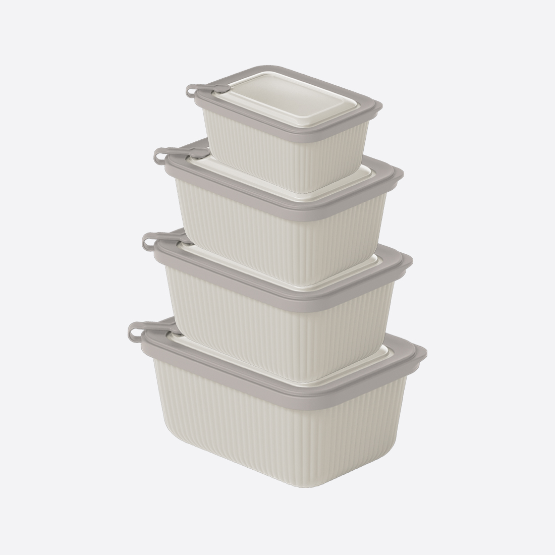 4 Pcs MicroLine Rectangular Set ( 600-1100-1800-3000 ml )