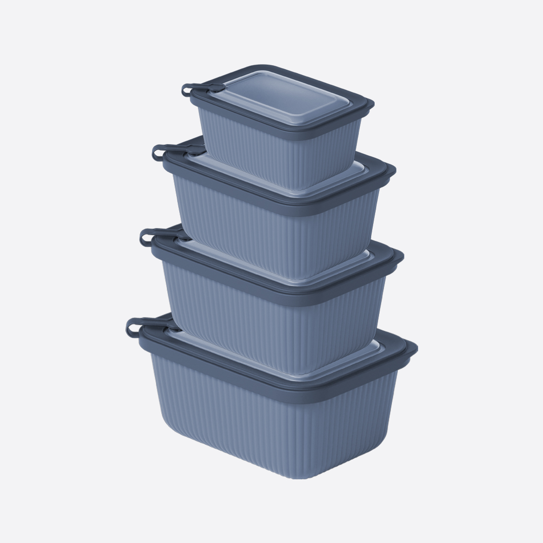 4 Pcs MicroLine Rectangular Set ( 600-1100-1800-3000 ml )