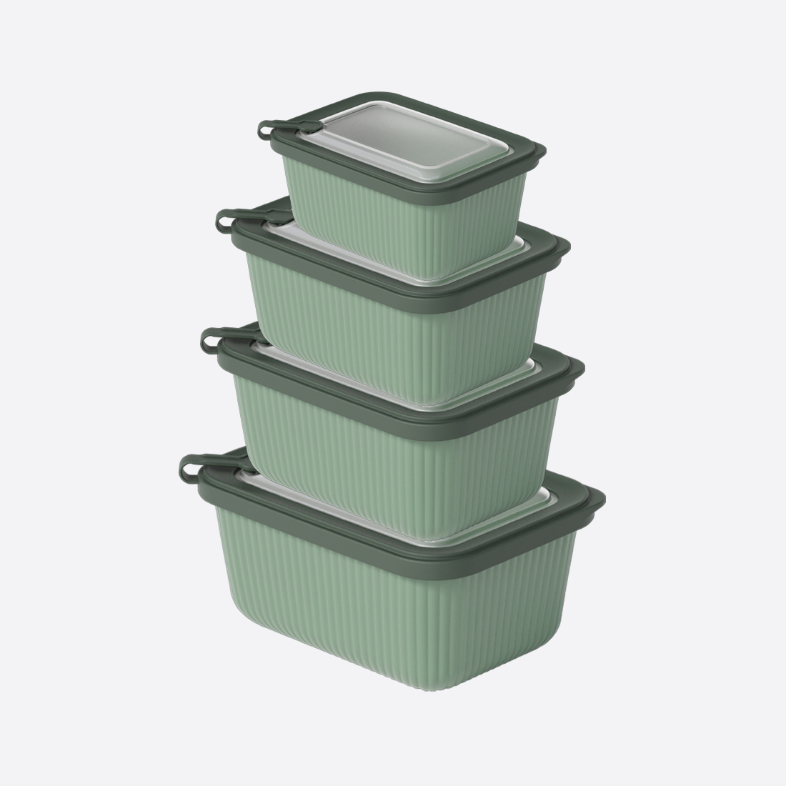 4 Pcs MicroLine Rectangular Set ( 600-1100-1800-3000 ml )