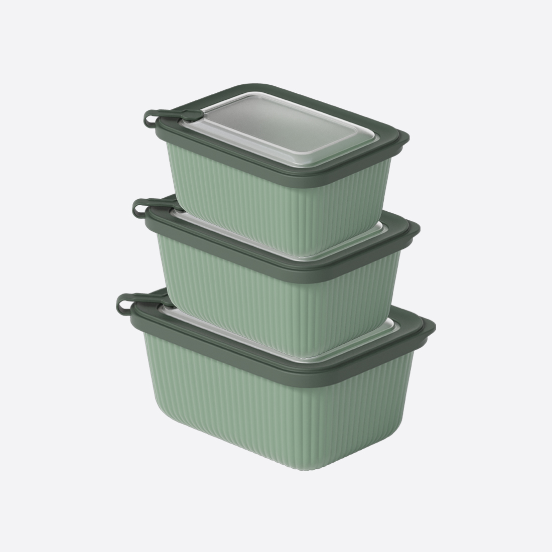 Набор из 3 прямоугольных контейнеров MicroLine (1100-1800-3000 мл)