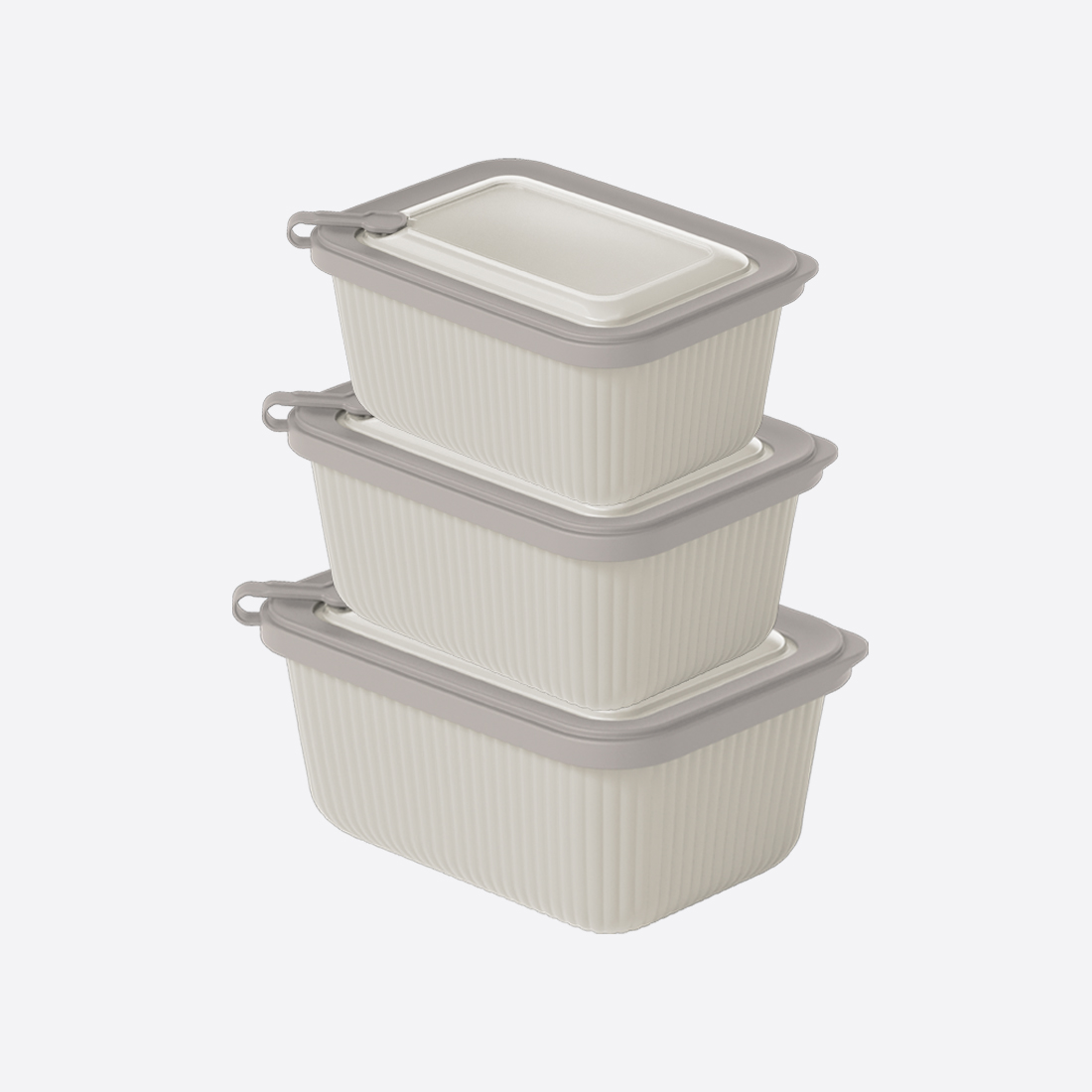 Набор из 3 прямоугольных контейнеров MicroLine (1100-1800-3000 мл)