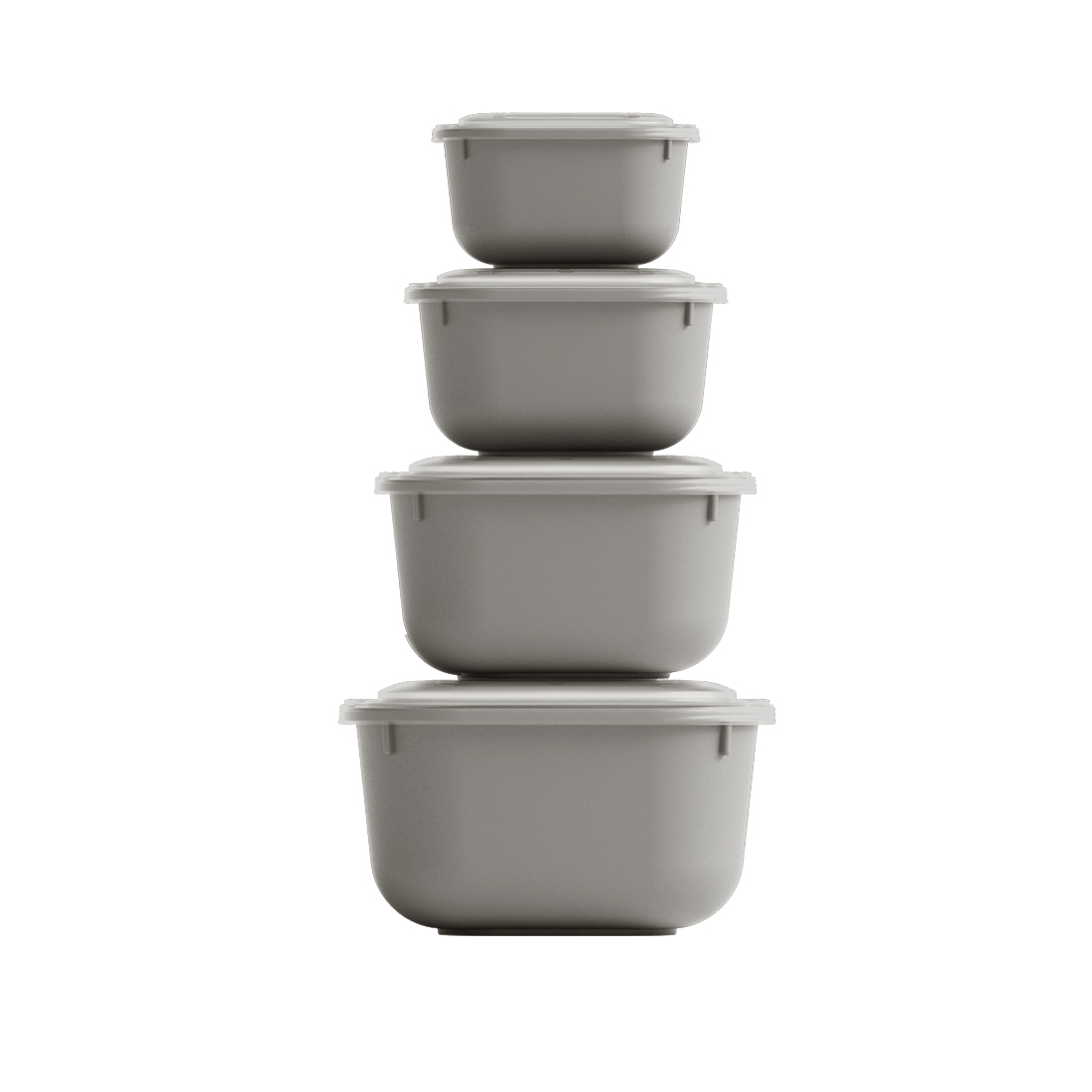 Набор из 4 квадратных защелкивающихся крышек (600–1100–1800-3000 мл)