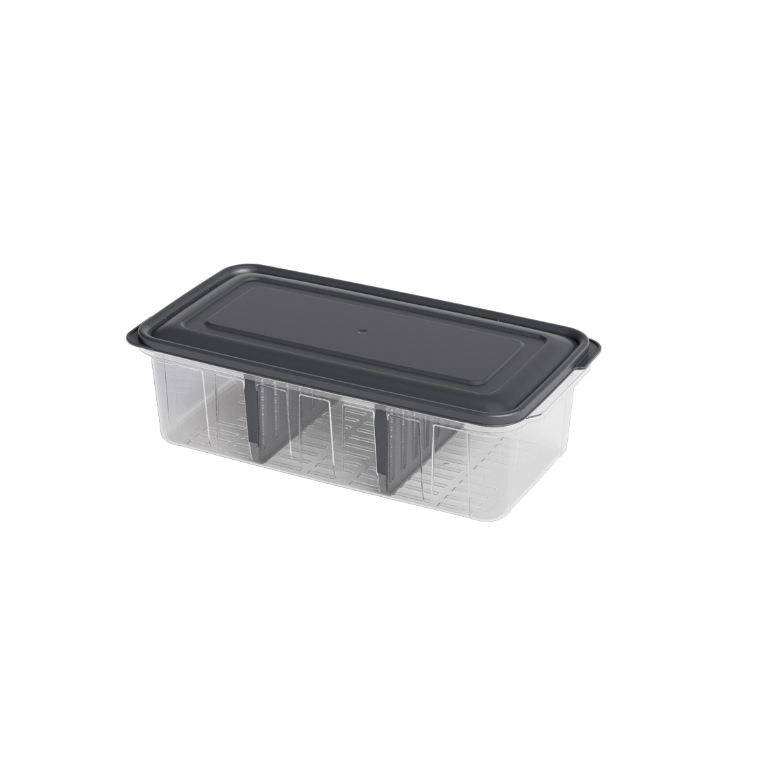 Органайзер для холодильника с 3 отсеками и крышкой