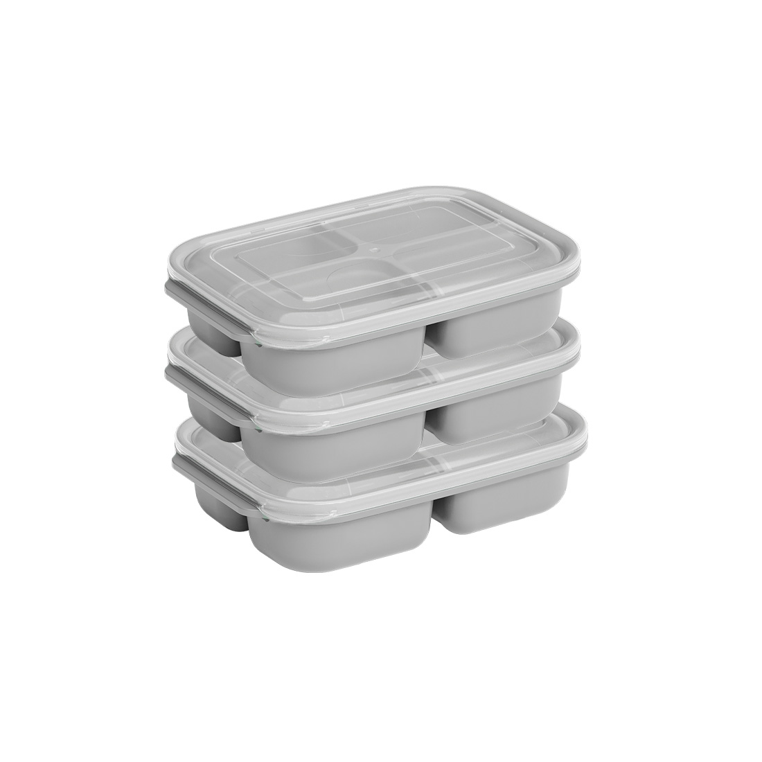 3 pcs 1750 ml 4 Division Rectangular Easy Keep Set